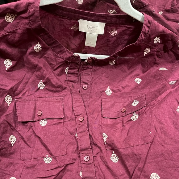 Loft/women’s blouse, maroon and beige, size S - Picture 3 of 6